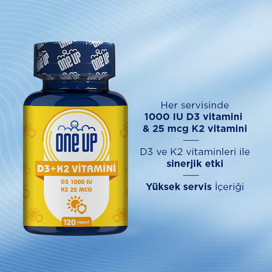One Up Vitamin D3 + K2 120 Tablets