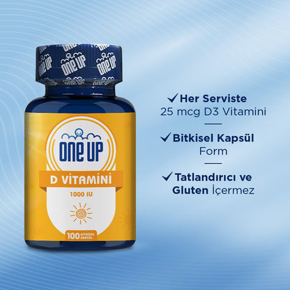 One Up Vitamin D 1000 IU 100 Capsules