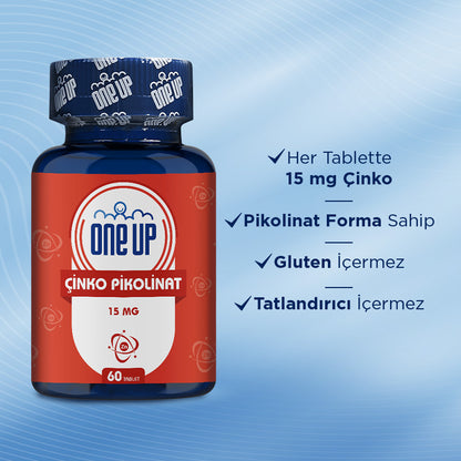 One Up Zinc Picolinate 15 mg 60 Tablets