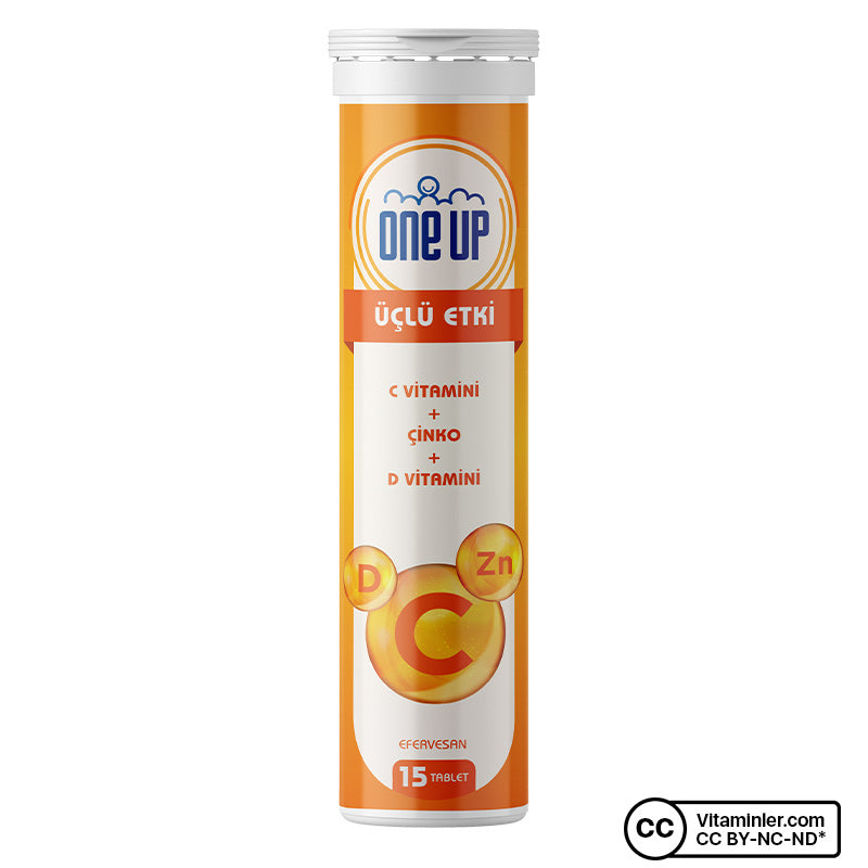 One Up Triple Action Vitamin C + Zinc + Vitamin D 15 Effervescent Tablets