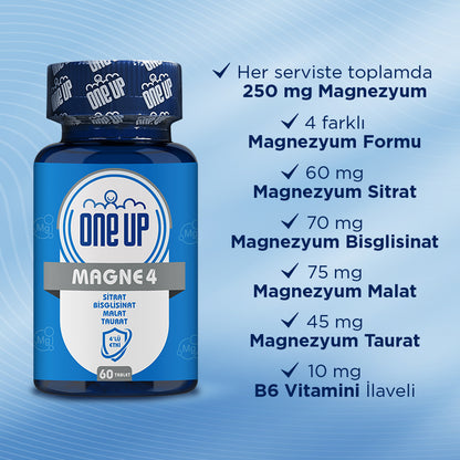 One Up Magne4 4-in-1 Effect Magnesium Complex 60 Tablets