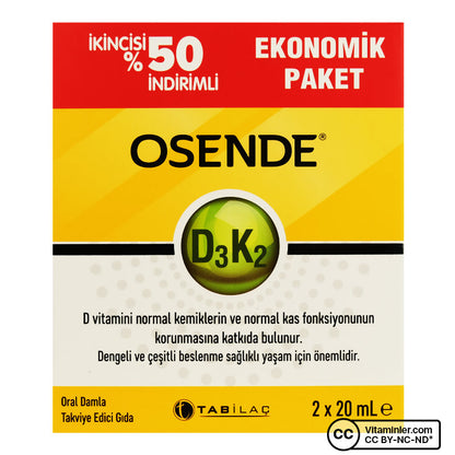 Osende Vitamin D3 + K2 20 mL Drops (2 Pack)