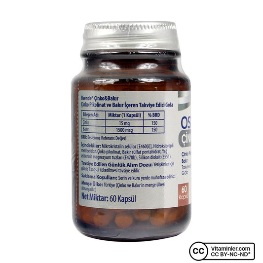 Osende Zinc Copper 60 Capsules