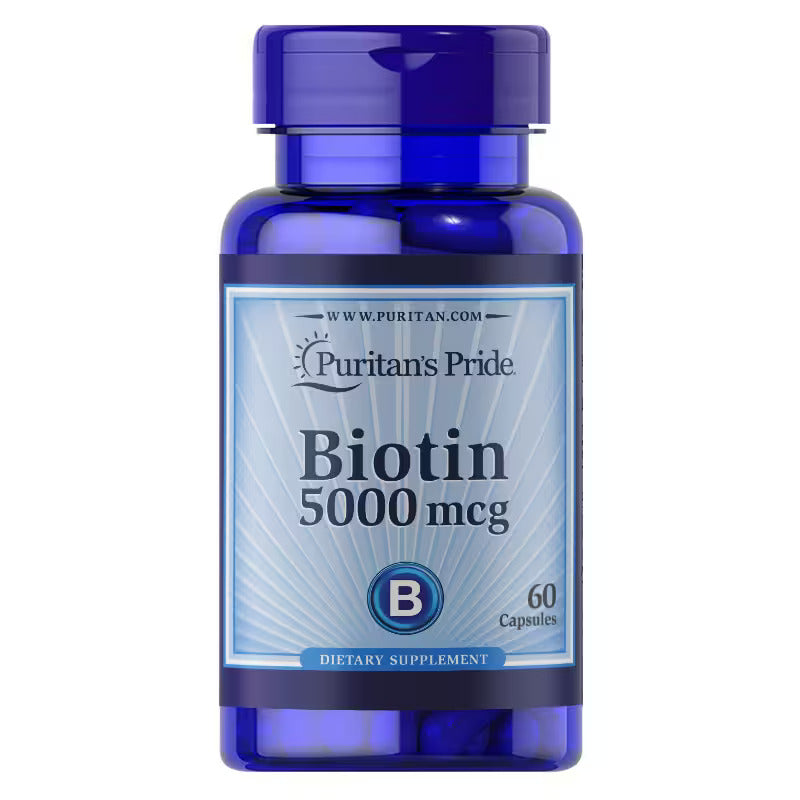 Puritan's Pride Biotin 5000 mcg 60 Capsules (2 Pack)