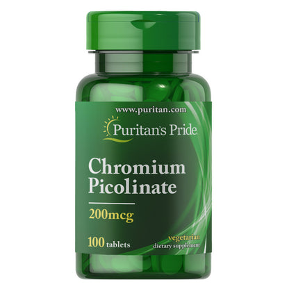 Puritan's Pride Chromium Picolinate 200 mcg 100 Tablets