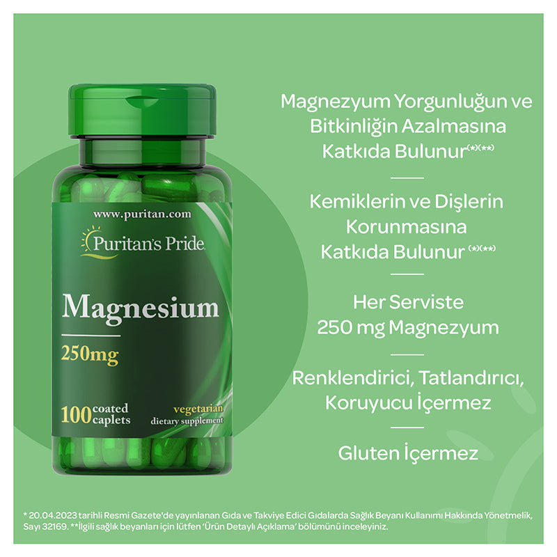 Puritan's Pride Magnesium 250 mg 100 Tablets