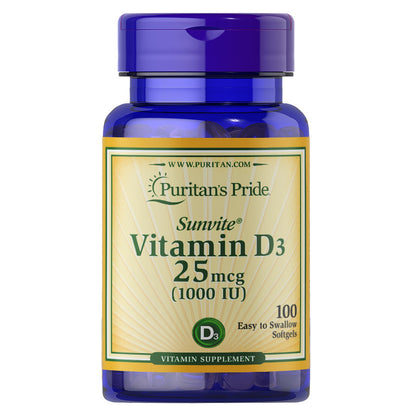Puritan's Pride Vitamin D3 1000 IU 100 Softgels
