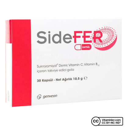 SideFER Sucrosomial Iron, C Vitamin & B12 Vitamin 30 Capsules