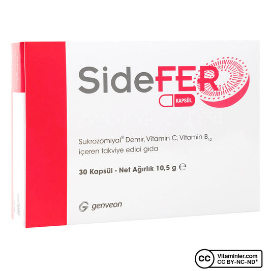 SideFER Sucrosomial Iron, C Vitamin & B12 Vitamin 30 Capsules