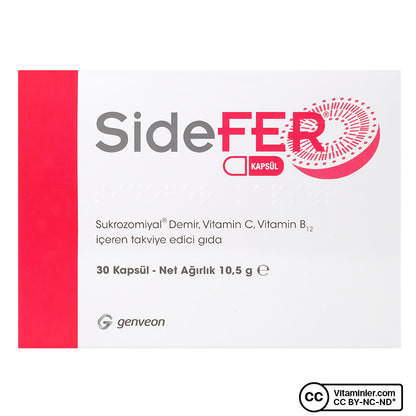 SideFER Sucrosomial Iron, C Vitamin & B12 Vitamin 30 Capsules