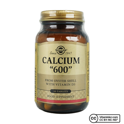 Solgar Calcium 600 (Oyster Shell) 60 Tablets