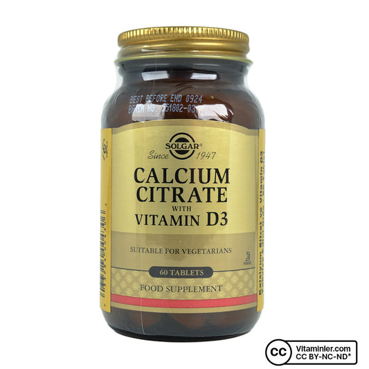 Solgar Calcium Citrate with Vitamin D3 60 Tablets