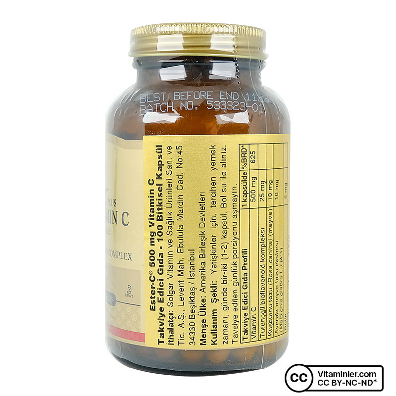 Solgar Ester-C Plus 500 mg 100 Capsules