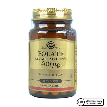 Solgar Folate (Metafolin®) 400 mcg 50 Tablets