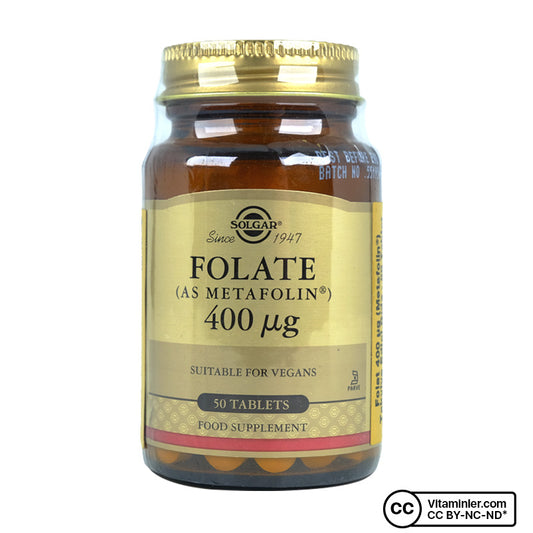 Solgar Folate (Metafolin®) 400 mcg 50 Tablets