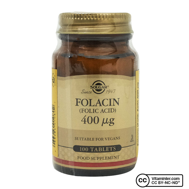Solgar Folic Acid (Folacin) 400 mcg 100 Tablets