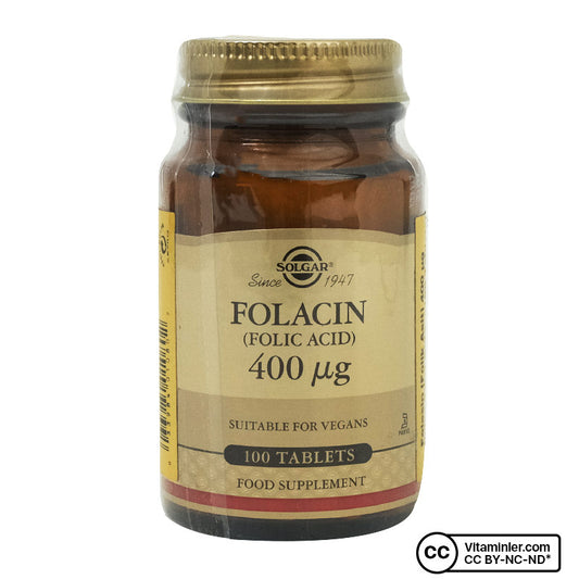 Solgar Folic Acid (Folacin) 400 mcg 100 Tablets
