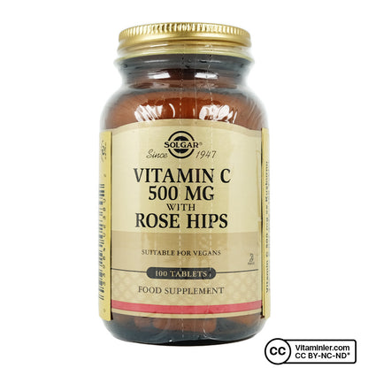 Solgar Vitamin C 500 mg Rose Hips 100 Tablets