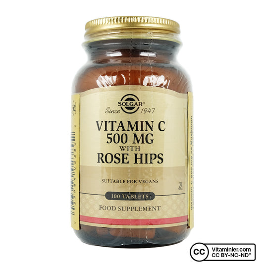 Solgar Vitamin C 500 mg Rose Hips 100 Tablets