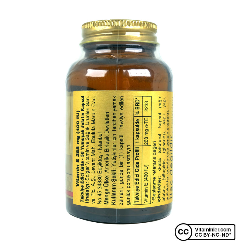 Solgar Vitamin E 400 IU 268 mg 50 Capsules
