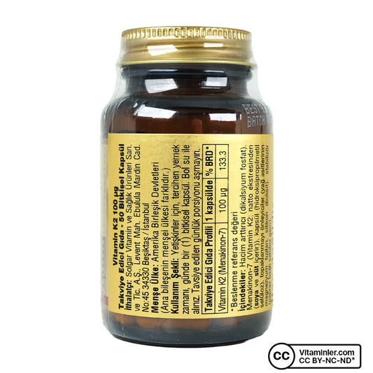 Solgar Vitamin K 100 mcg 50 Capsules
