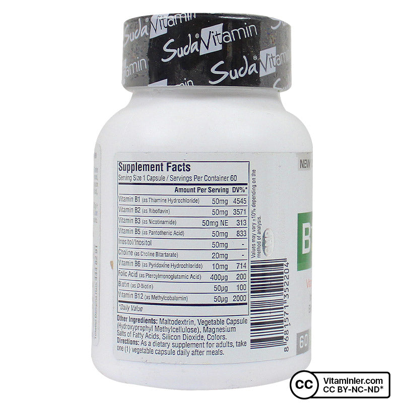 Suda Vitamin B 50 Complex 60 Capsules