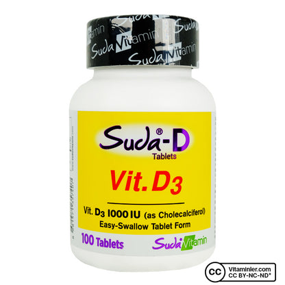 Suda Vitamin D3 1000 IU 100 Tablets