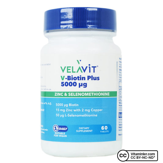 Velavit V-Biotin Plus 5000 mcg 60 Tablets