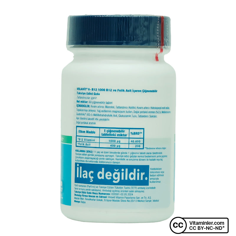Velavit V-Vitamin B12 1000 mcg 60 Capsules