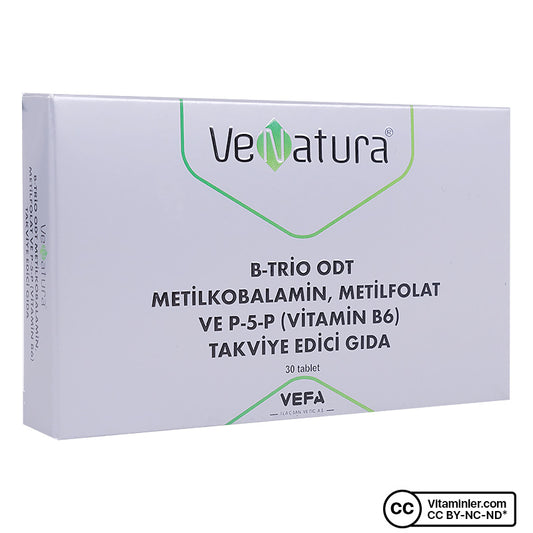 Venatura B-Trio ODT - Methylcobalamin, Methylfolate & P-5-P (Vitamin B6) - 30 Tablets