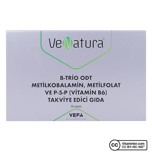 Venatura B-Trio ODT - Methylcobalamin, Methylfolate & P-5-P (Vitamin B6) - 30 Tablets