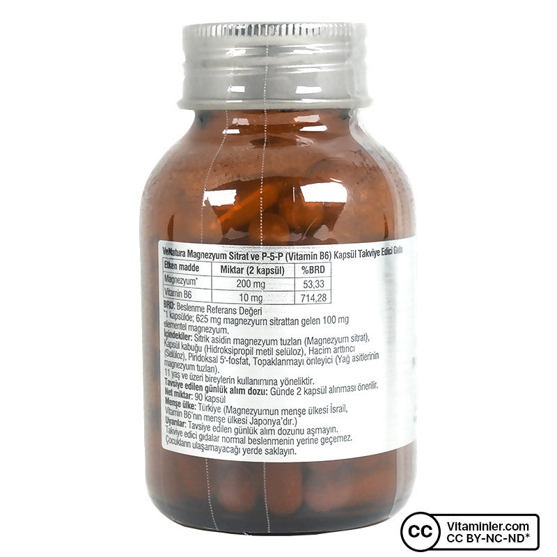Venatura Magnesium Citrate & P-5-P (Vitamin B6) 90 Capsules