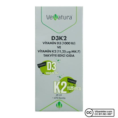 Venatura Vitamin D3 K2 ( 11,25 mcg MK-7) Drops 20 mL