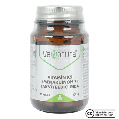 Venatura Vitamin K2 (Menaquinone-7) 100 mcg 60 Capsules