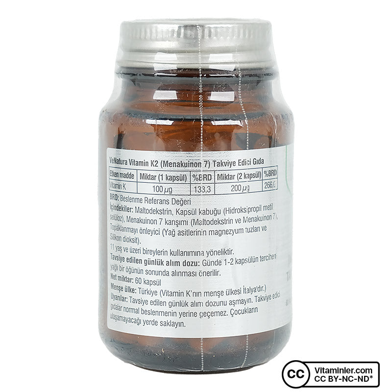 Venatura Vitamin K2 (Menaquinone-7) 100 mcg 60 Capsules