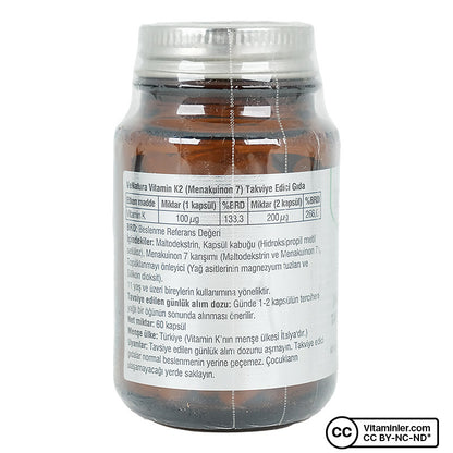 Venatura Vitamin K2 (Menaquinone-7) 100 mcg 60 Capsules