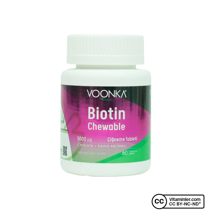 Voonka Biotin 5000 mcg 60 Chewable Tablets