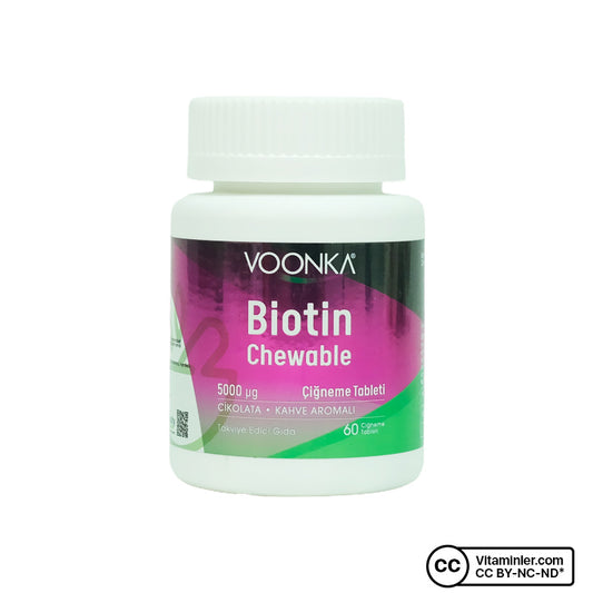 Voonka Biotin 5000 mcg 60 Chewable Tablets
