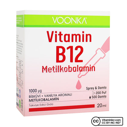 Voonka Vitamin B12 Methylcobalamin 20 mL Spray & Drops