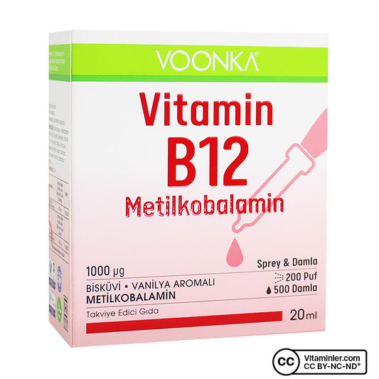 Voonka Vitamin B12 Methylcobalamin 20 mL Spray & Drops