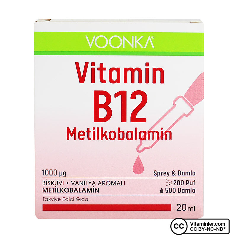 Voonka Vitamin B12 Methylcobalamin 20 mL Spray & Drops