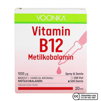 Voonka Vitamin B12 Methylcobalamin 20 mL Spray & Drops