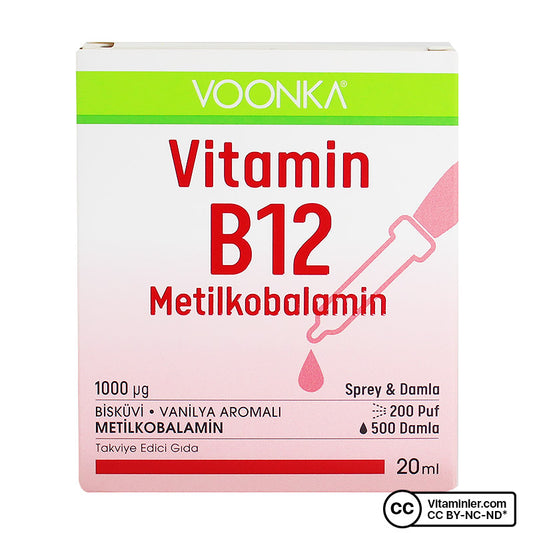 Voonka Vitamin B12 Methylcobalamin 20 mL Spray & Drops
