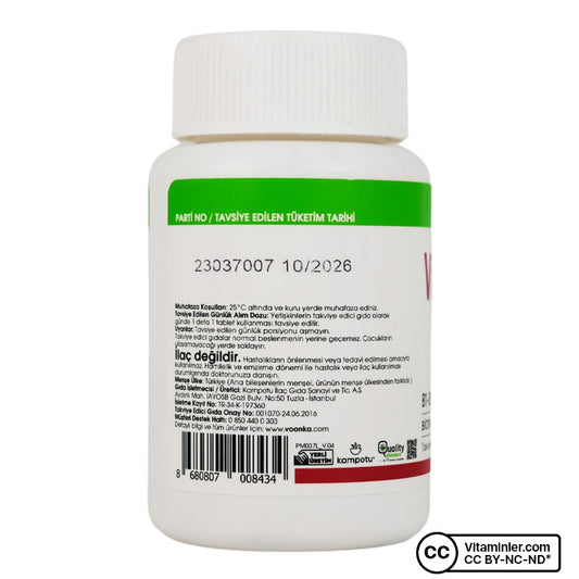 Voonka Vitamin B Complex 60 Tablets