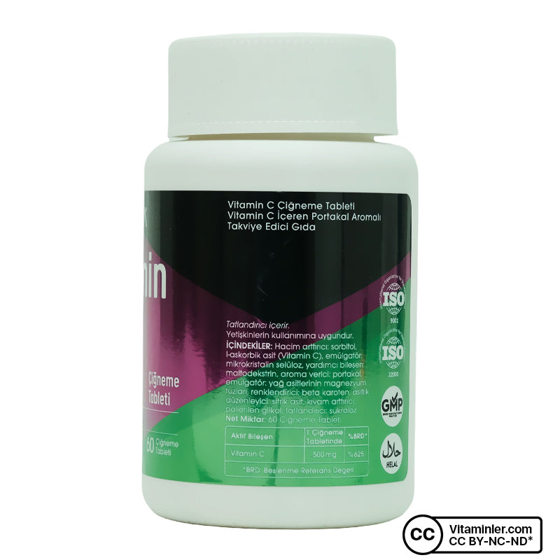 Voonka Vitamin C 500 mg 60 Chewable Tablets