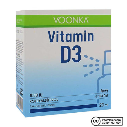 Voonka Vitamin D3 1000 IU Spray 20 mL