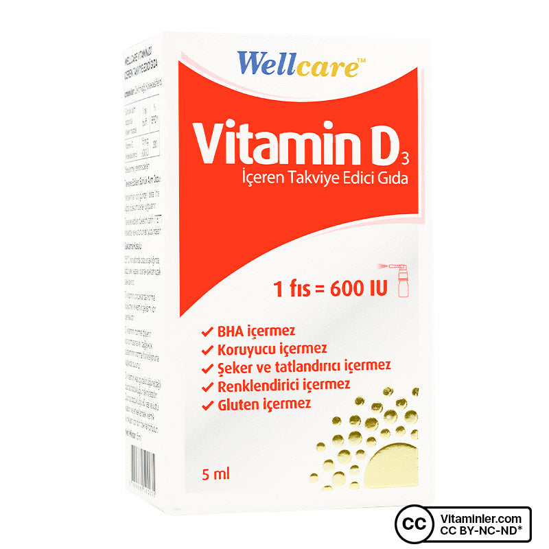 Wellcare Vitamin D3 600 IU 5 mL Spray
