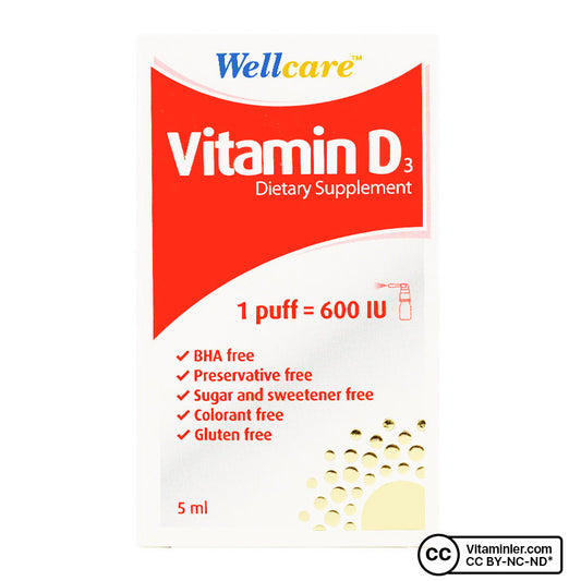 Wellcare Vitamin D3 600 IU 5 mL Spray