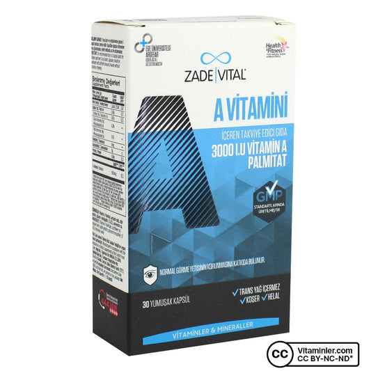 Zade Vital Vitamin A 3000 IU 30 Capsules