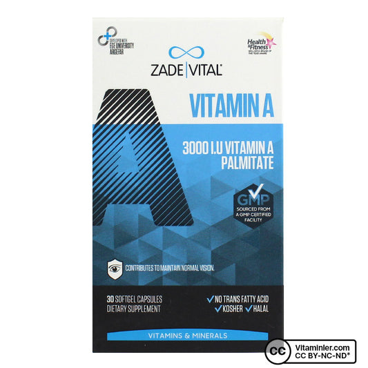 Zade Vital Vitamin A 3000 IU 30 Capsules